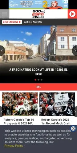Voorbeeld van de site 600 ESPN El Paso, medium uit Verenigde Staten voor gesponsorde artikelen