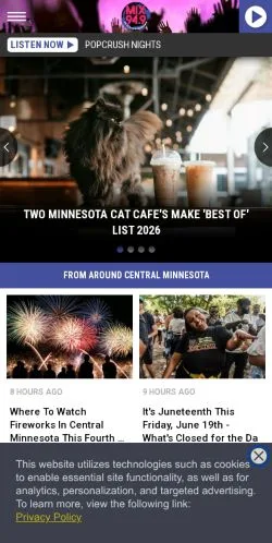 Pré-visualização do site MIX 94.9, meio de Estados Unidos para artigos patrocinados