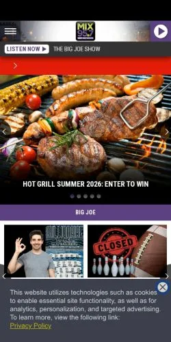 Aperçu du site Mix 95.7FM, média de États-Unis pour articles sponsorisés