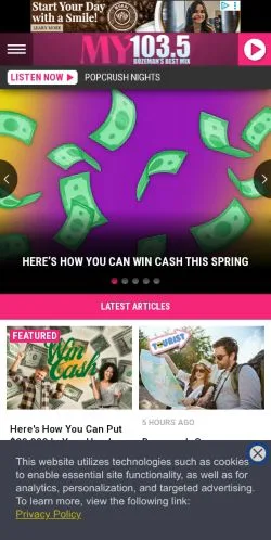 Vorschau der Website My 103.5, Medium aus Vereinigte Staaten für gesponserte Artikel