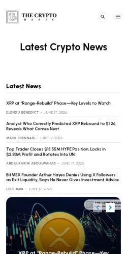 Aperçu du site The Crypto Basic, média de États-Unis pour articles sponsorisés