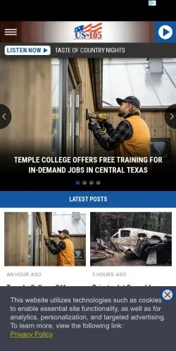 スポンサード記事向けのアメリカ合衆国メディア、US 105のサイトプレビュー