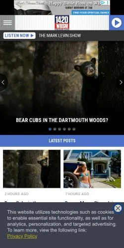 Preview of the 1420 WBSM website, a media outlet in United States for sponsored articles