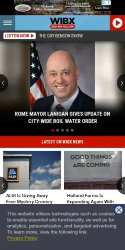 Aperçu du site WIBX 950, média de États-Unis pour articles sponsorisés