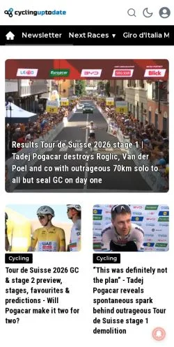 スポンサード記事向けのアメリカ合衆国メディア、Cycling Up To Dateのサイトプレビュー
