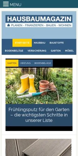 Podgląd witryny Hausbau-Magazin, medium z kraju Szwajcaria do artykułów sponsorowanych