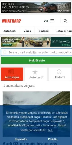 Podgląd witryny What Car?, medium z kraju Stany Zjednoczone do artykułów sponsorowanych