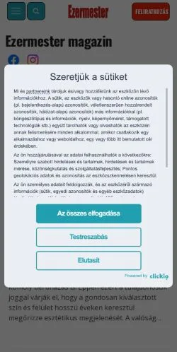Anteprima del sito Ezermester, media di Ungheria per articoli sponsorizzati