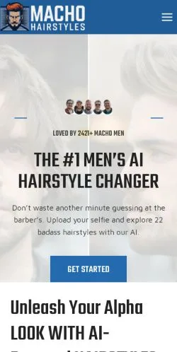 Anteprima del sito MachoHairstyles, media di Stati Uniti per articoli sponsorizzati
