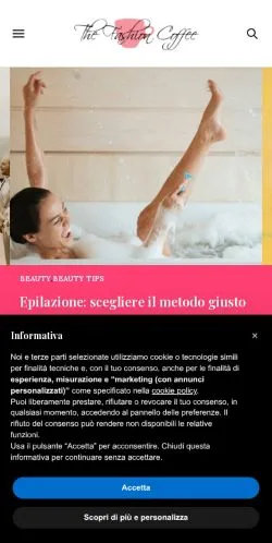 Anteprima del sito The Fashion Coffee, media di Italia per articoli sponsorizzati