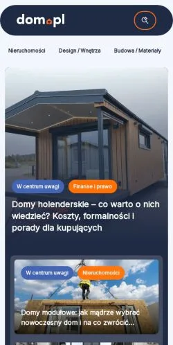 Preview of the Dom website, a media outlet in Poland for sponsored articles