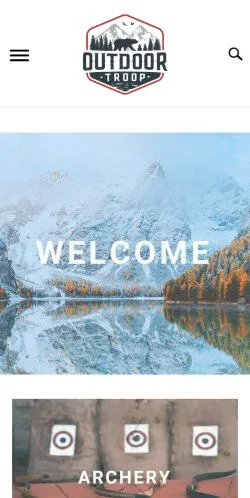 Voorbeeld van de site Outdoor Troop, medium uit Verenigde Staten voor gesponsorde artikelen