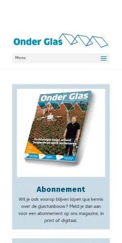 Podgląd witryny Onder Glas, medium z kraju Holandia do artykułów sponsorowanych