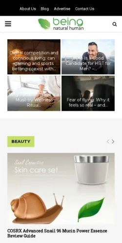 Vorschau der Website Being Natural Human, Medium aus Vereinigte Staaten für gesponserte Artikel