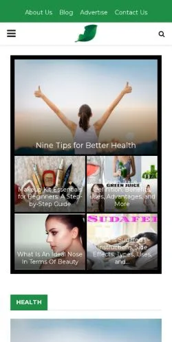 Vista previa del sitio Get Health and Beauty, medio de Estados Unidos para artículos patrocinados