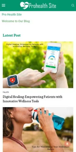Anteprima del sito Pro Health Site, media di Stati Uniti per articoli sponsorizzati