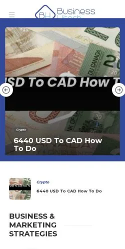 スポンサード記事向けのアメリカ合衆国メディア、Welcome to Business Hitechのサイトプレビュー