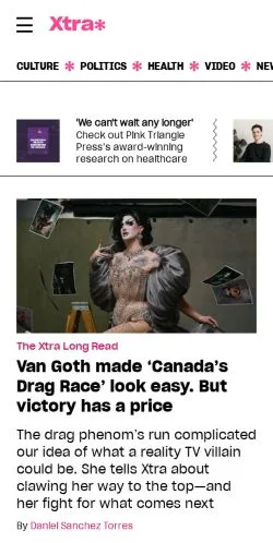 スポンサード記事向けのアメリカ合衆国メディア、Xtra Magazineのサイトプレビュー