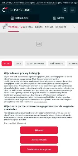 スポンサード記事向けのオランダメディア、Flashscoreのサイトプレビュー