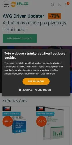 Pré-visualização do site SW Specialist, meio de Tchéquia para artigos patrocinados