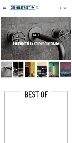 Anteprima del sito Design Street, media di Italia per articoli sponsorizzati