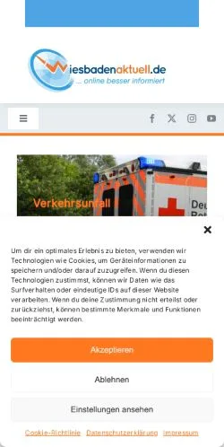 Podgląd witryny Wiesbaden Aktuell, medium z kraju Niemcy do artykułów sponsorowanych