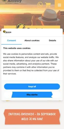 Anteprima del sito Activity International, media di Paesi Bassi per articoli sponsorizzati