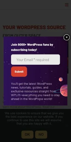 Pré-visualização do site WPLift, meio de Estados Unidos para artigos patrocinados