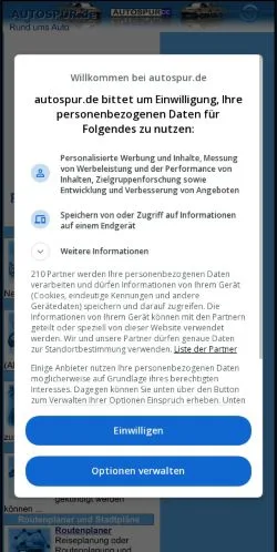 Voorbeeld van de site Autospur, medium uit Duitsland voor gesponsorde artikelen