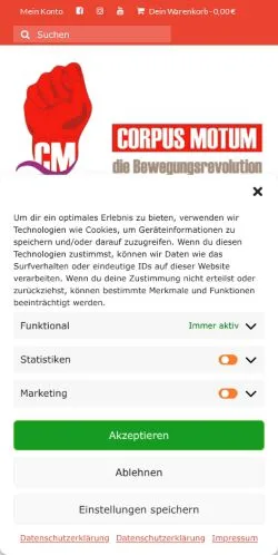 Anteprima del sito Corpus Motum, media di Germania per articoli sponsorizzati