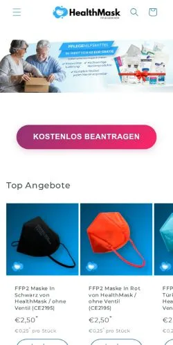 Anteprima del sito Healthmask, media di Germania per articoli sponsorizzati