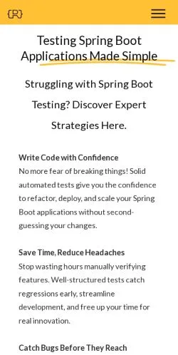 스폰서 기사용 독일 매체 Testing Spring Boot Made Simple 사이트 미리보기