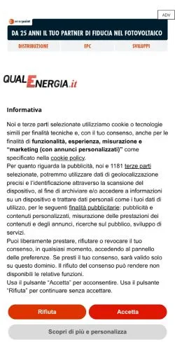 Anteprima del sito QualEnergia, media di Italia per articoli sponsorizzati
