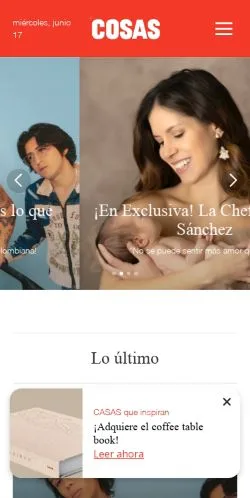 Preview of the COSAS website, a media outlet in Ecuador for sponsored articles