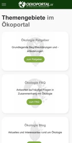 Podgląd witryny Ökoportal, medium z kraju Niemcy do artykułów sponsorowanych