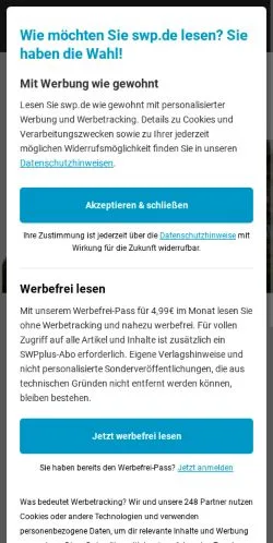 Preview of the Südwest Presse website, a media outlet in Germany for sponsored articles