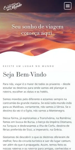 Anteprima del sito Existe Um Lugar No Mundo, media di Brasile per articoli sponsorizzati