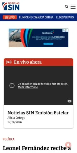Voorbeeld van de site Noticias SIN, medium uit Spanje voor gesponsorde artikelen