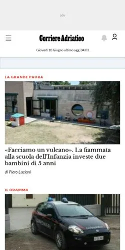 Anteprima del sito Corriere Adriatico, media di Italia per articoli sponsorizzati