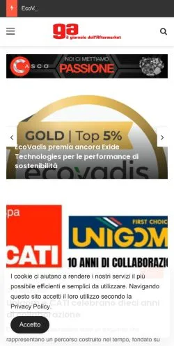 Anteprima del sito Il Giornale dell'Aftermarket, media di Italia per articoli sponsorizzati