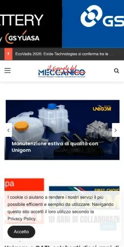 Podgląd witryny Il Giornale del Meccanico, medium z kraju Włochy do artykułów sponsorowanych