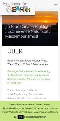 Anteprima del sito Passenger On Earth, media di Germania per articoli sponsorizzati