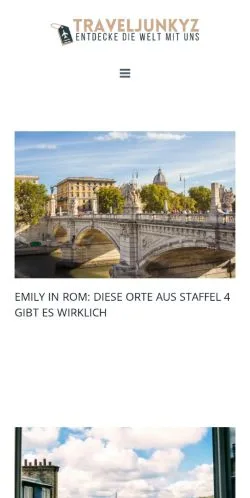 Anteprima del sito Willkommen bei Traveljunkyz.de, media di Germania per articoli sponsorizzati