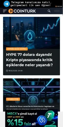 Podgląd witryny COINTURK, medium z kraju Turcja do artykułów sponsorowanych