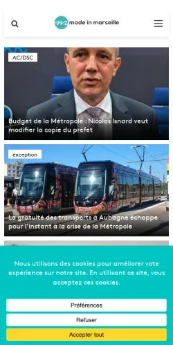 Anteprima del sito Made In Marseille, media di Francia per articoli sponsorizzati