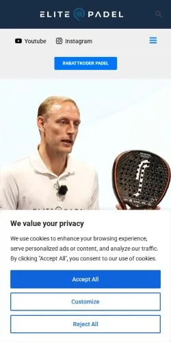 Podgląd witryny Elitepadel, medium z kraju Szwecja do artykułów sponsorowanych