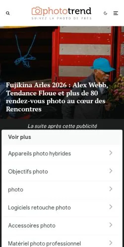 Anteprima del sito Phototrend, media di Francia per articoli sponsorizzati
