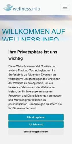 スポンサード記事向けのドイツメディア、Wellness Infoのサイトプレビュー