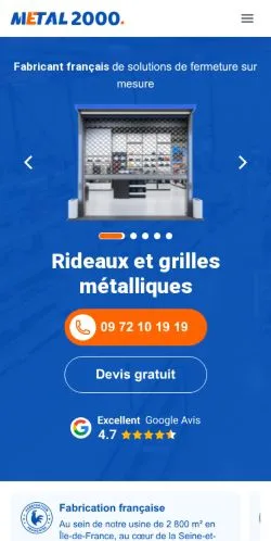 Podgląd witryny METAL 2000, medium z kraju Francja do artykułów sponsorowanych