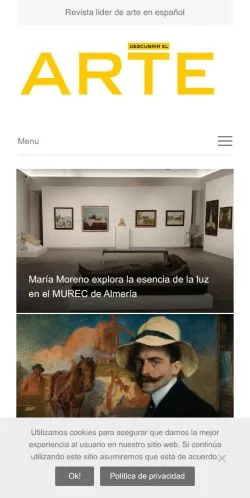 스폰서 기사용 스페인 매체 Descubrir El Arte 사이트 미리보기